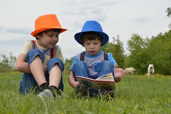 reading a book