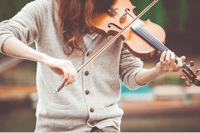 playing the violin